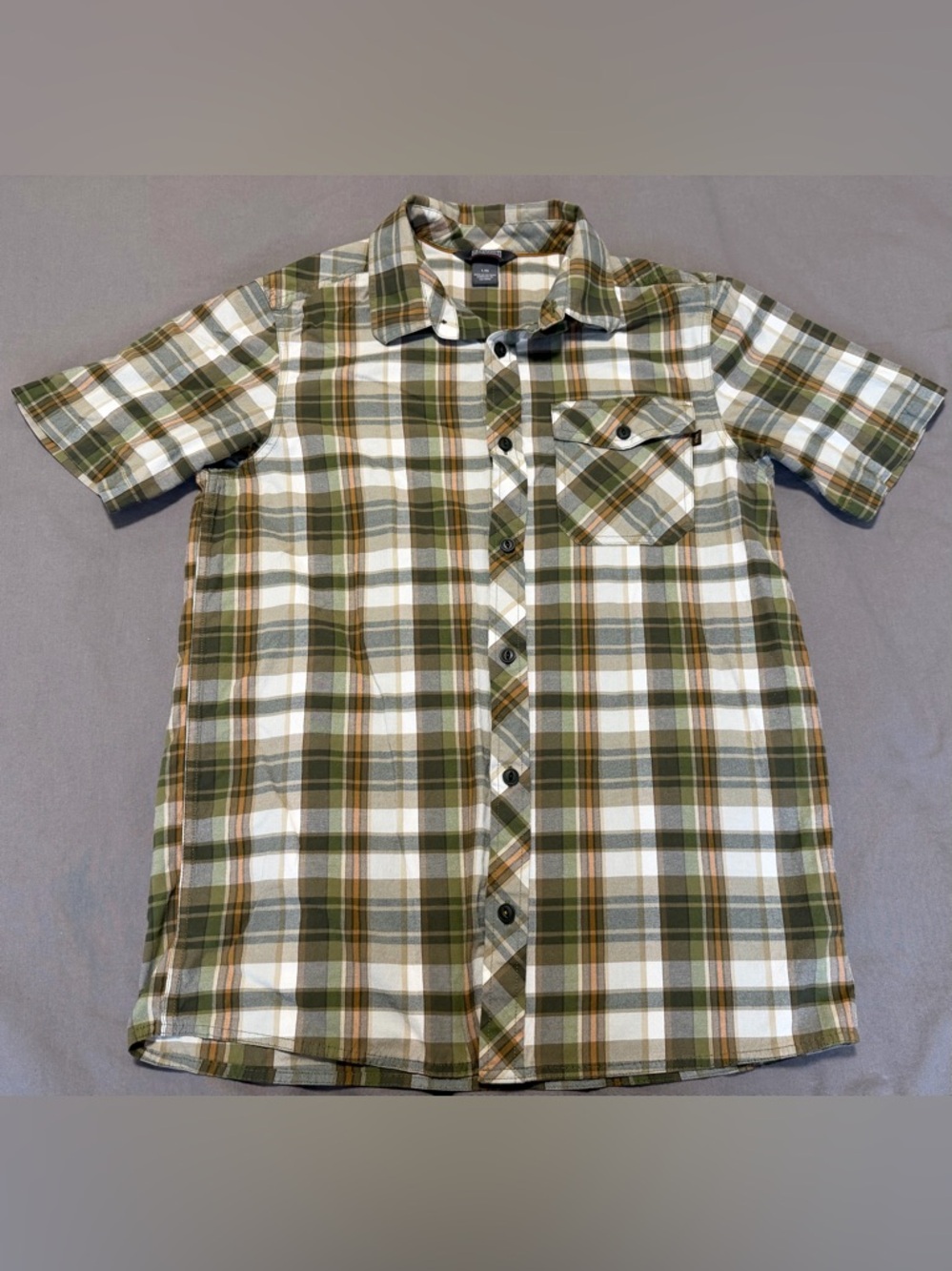 Outdoor Research Pale Ale Shirt Plaid Short Sleeve Button Up Green Hiking Mens L